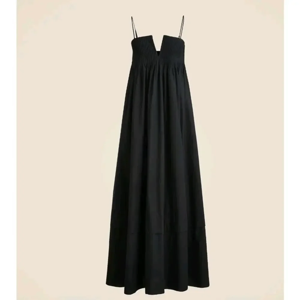 NWT J. Crew Collection Strapless Notched Maxi Formal Gown Dress Black 6